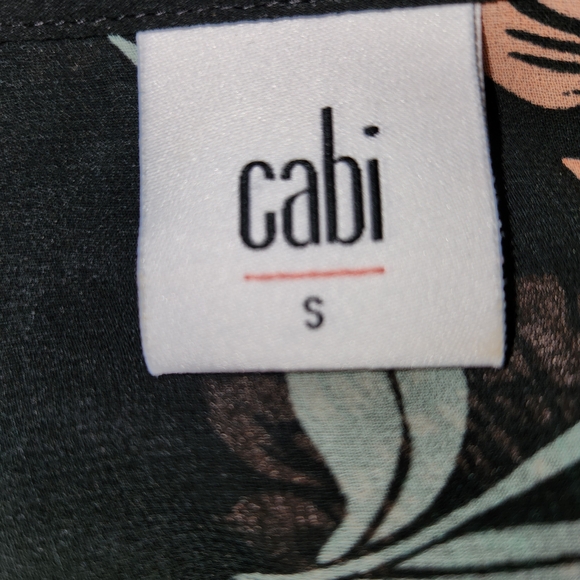 Cabi Sheer Black Floral Button Front Top Tiered Ruffle Sleeves Size S Whimsical - Picture 8 of 10